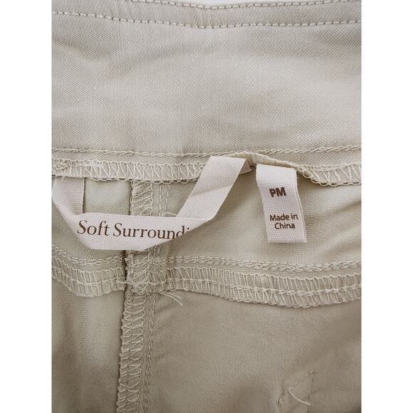 SOFT SURROUNDINGS Tan Pull-On Stretch Flattering Capri Pants SZ PM - Picture 5 of 8